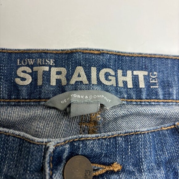 New York & Company Low Rise Straight Cuffed Distressed Women's size 10 Blue Jean - Picture 2 of 4